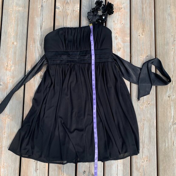 Sequin Hearts Sheer Chiffon Babydoll Short One Shoulder Sleeveless Dress - Picture 13 of 14